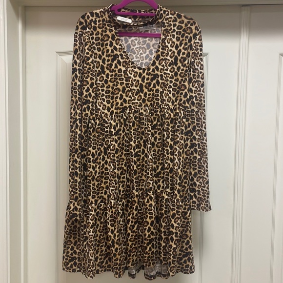 Super soft animal, print, long sleeve dress by Oddy Clothing- regular and plus - Picture 9 of 9